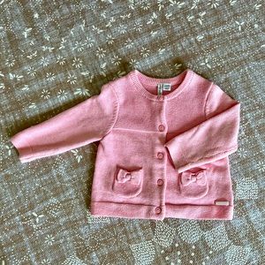 Janie and Jack Pink Knit Cardigan